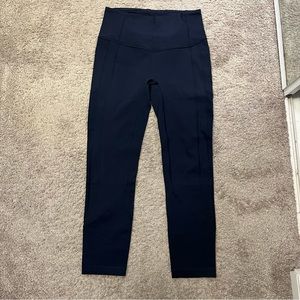 Navy Blue Cropped Lululemon Leggings size 6